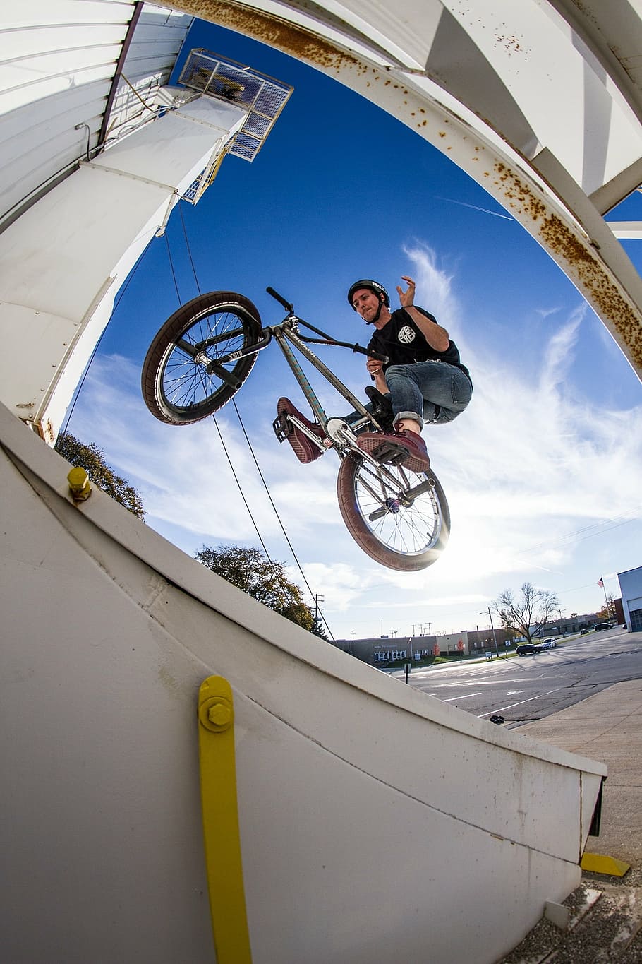 bikes, sky, bmx, outside, person, sun, carry, sport, bicycle HD wallpaper