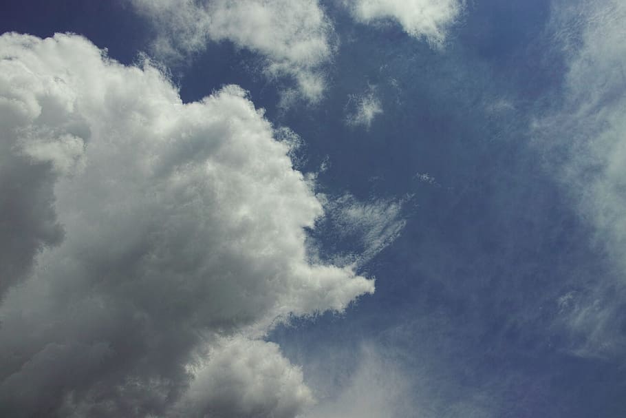 Sky, Blue, Clouds, Background, Outdoor, nature, spring, summer HD wallpaper