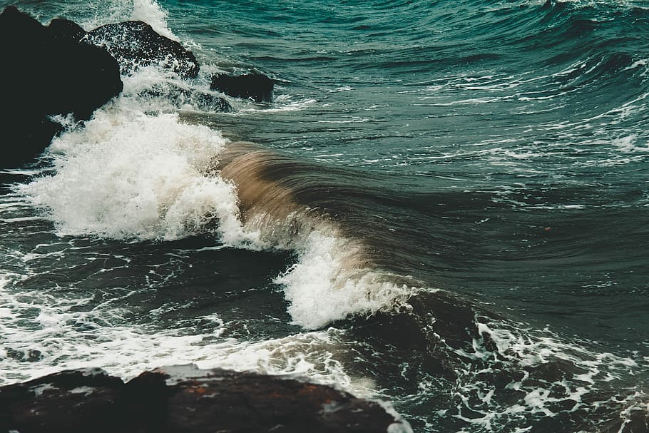 photography of sea wave, ocean waves taken during daytime, tide HD wallpaper