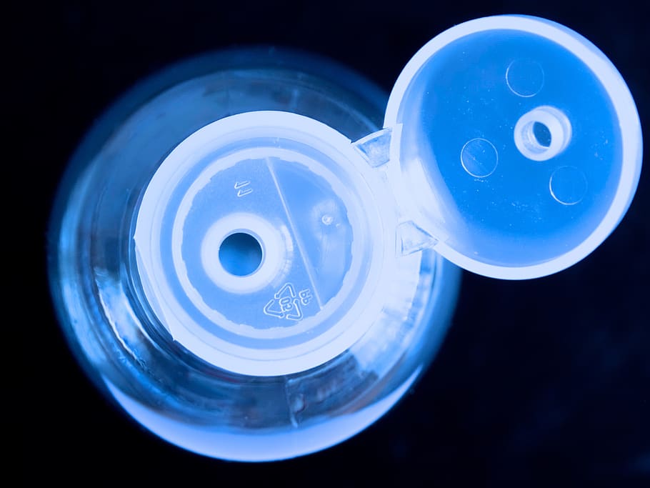 plastic, bottle, transparent, light blue, lid, open, indoors HD wallpaper