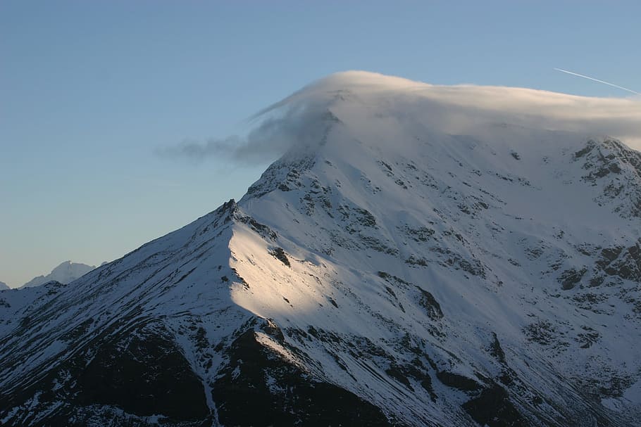 Mountain, Clouds, Nature, sky, großglockner solid, snow, volcano HD wallpaper