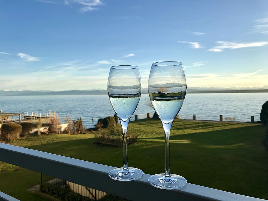 wine, holiday, summer, sky, glass, water, drink, refreshment HD wallpaper