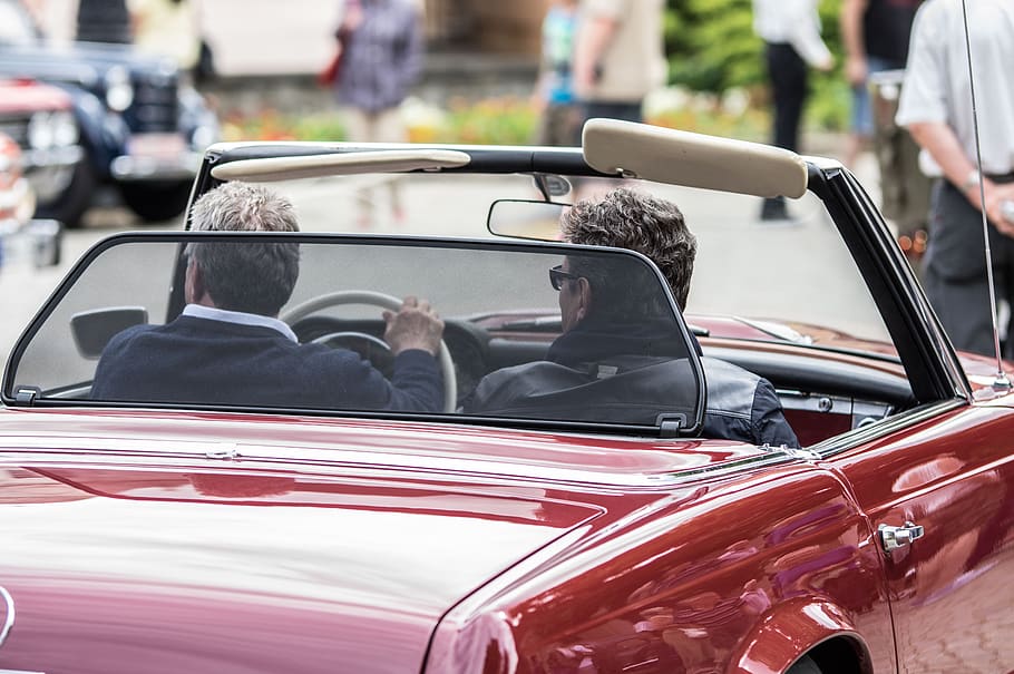 driver, cabriolet, driving a car, auto, traffic, oldtimer, vehicle HD wallpaper
