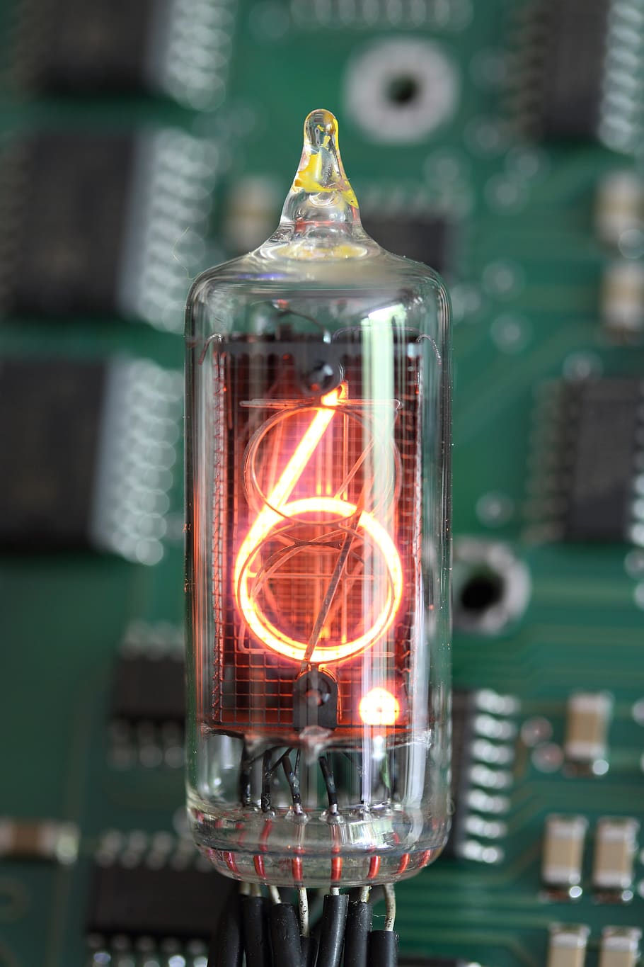 nixie, tube, indicator, vacuum, digit, glass, electronic, display, HD wallpaper