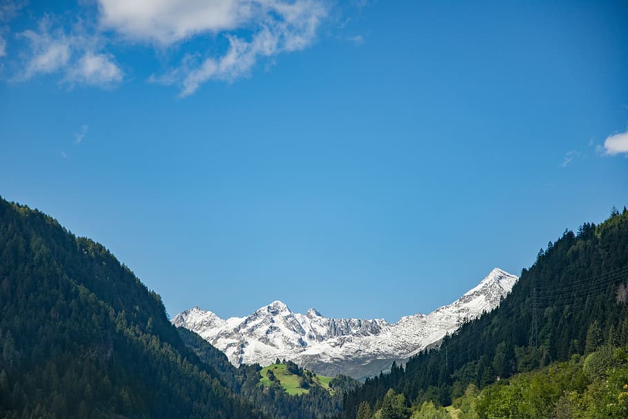 Scenic View of the Mountain, cold, daylight, forest, high, idyllic HD wallpaper