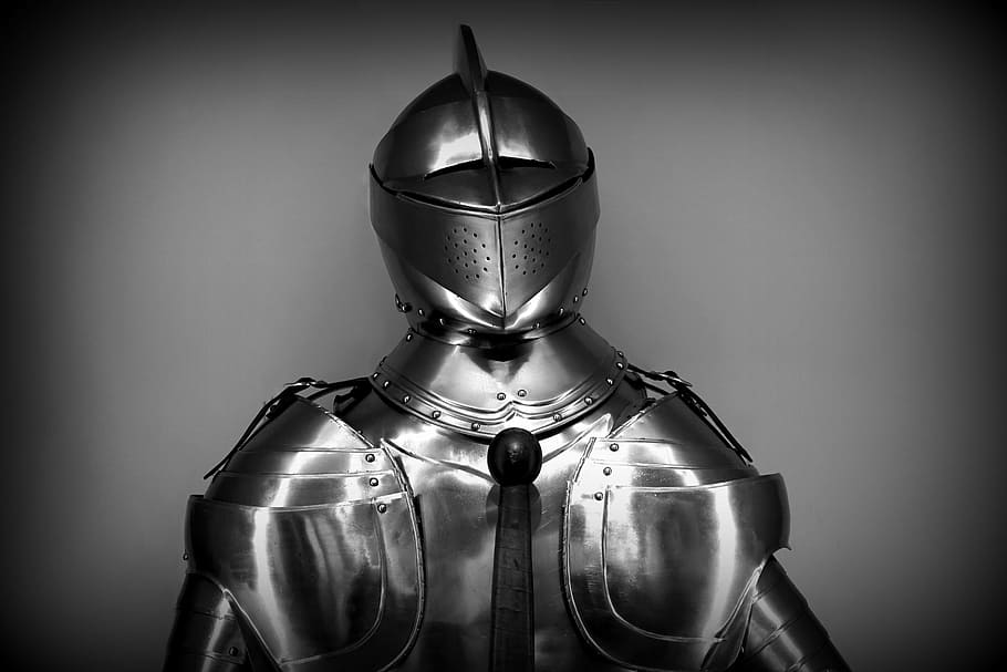 knight armor, weapon, medieval, military, power, metal, antique