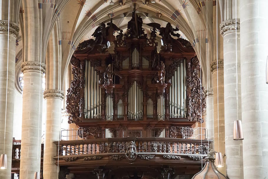 swabian gmünd, münster, gothic, parler, church, organ, christianity, HD wallpaper