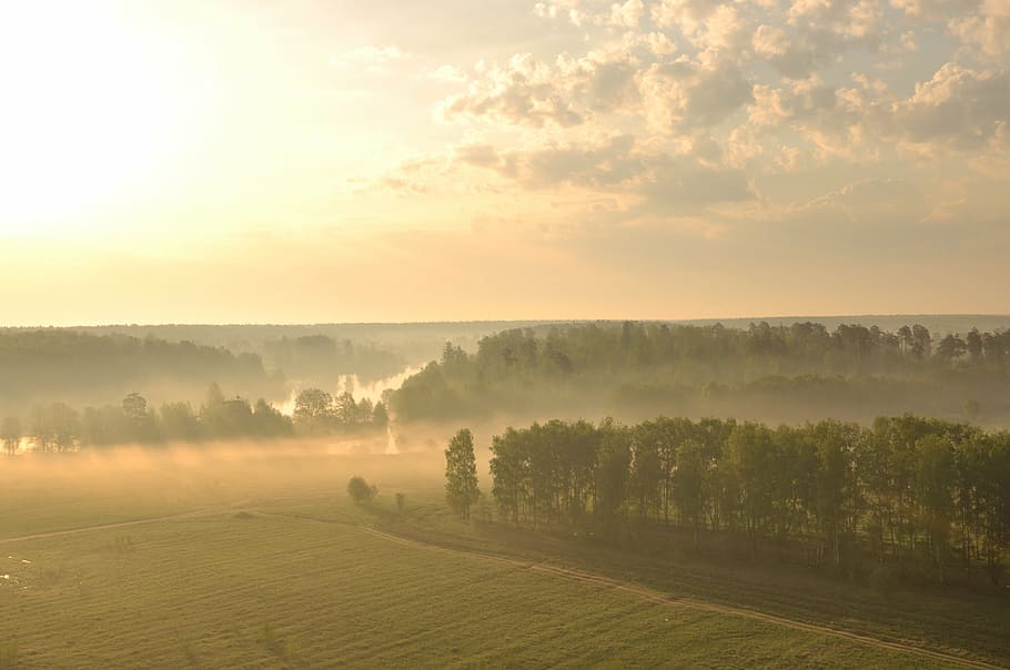 landscape, spaces, summer, nature, sunset, tree, rural Scene HD wallpaper