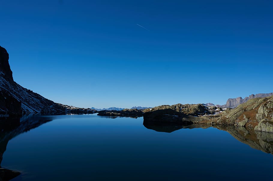 chamonix, brevent, alps, lac cornu, alpine lake, blue, water HD wallpaper