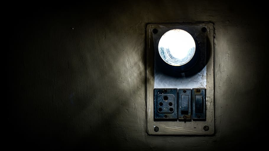bulb, technology, dark, electricity, indoors, wall - building feature HD wallpaper