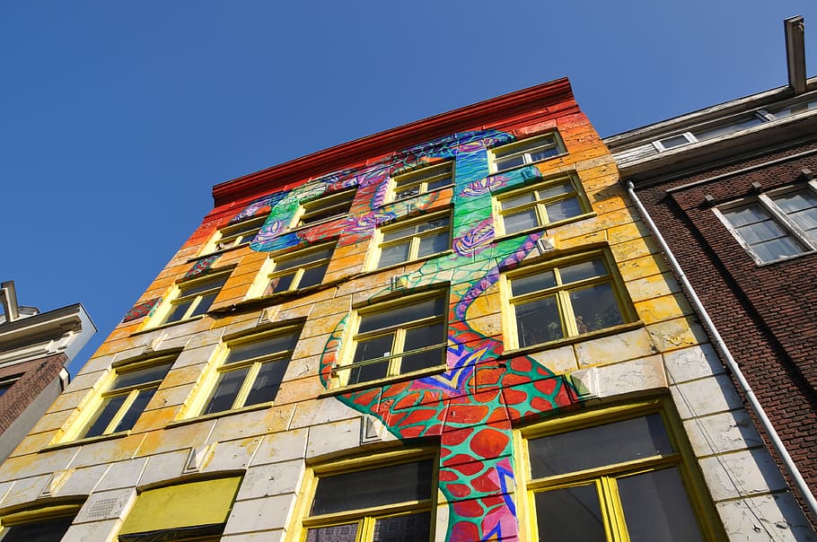Facade, Drawings, Wall, House, Design, building, street art HD wallpaper