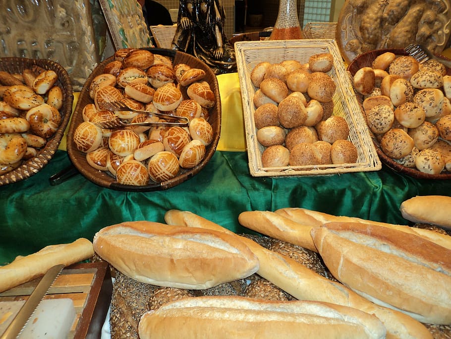 bread, eat, food, edible, food and drink, freshness, for sale HD wallpaper