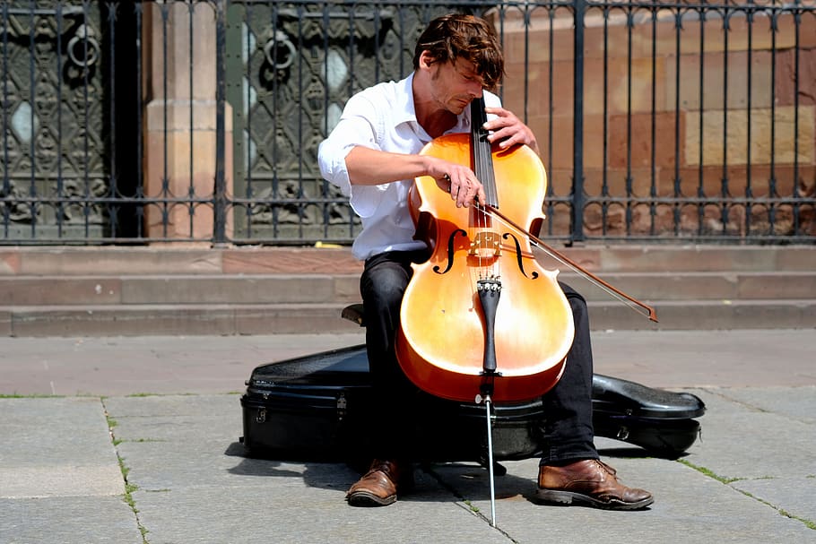 man playing cello, Musician, Chello, Violin Bow, arch, close