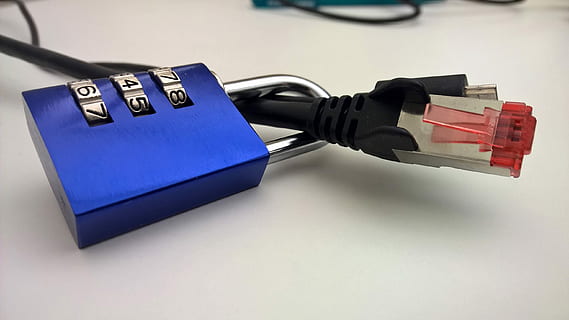 blue and gray padlock in ethernet cable, Privacy Policy, Security HD wallpaper