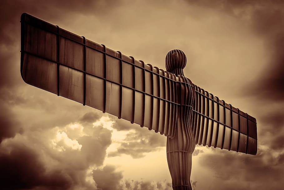 human with wing statue, angel of the north, north east, england
