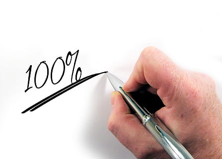 person writing 100 percent, one hundred, 3d, partial payment HD wallpaper