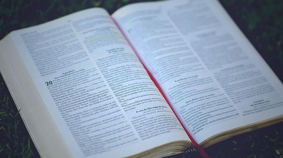 Holy Bible, blur, book, book bindings, book mark, chapter, close-up HD wallpaper