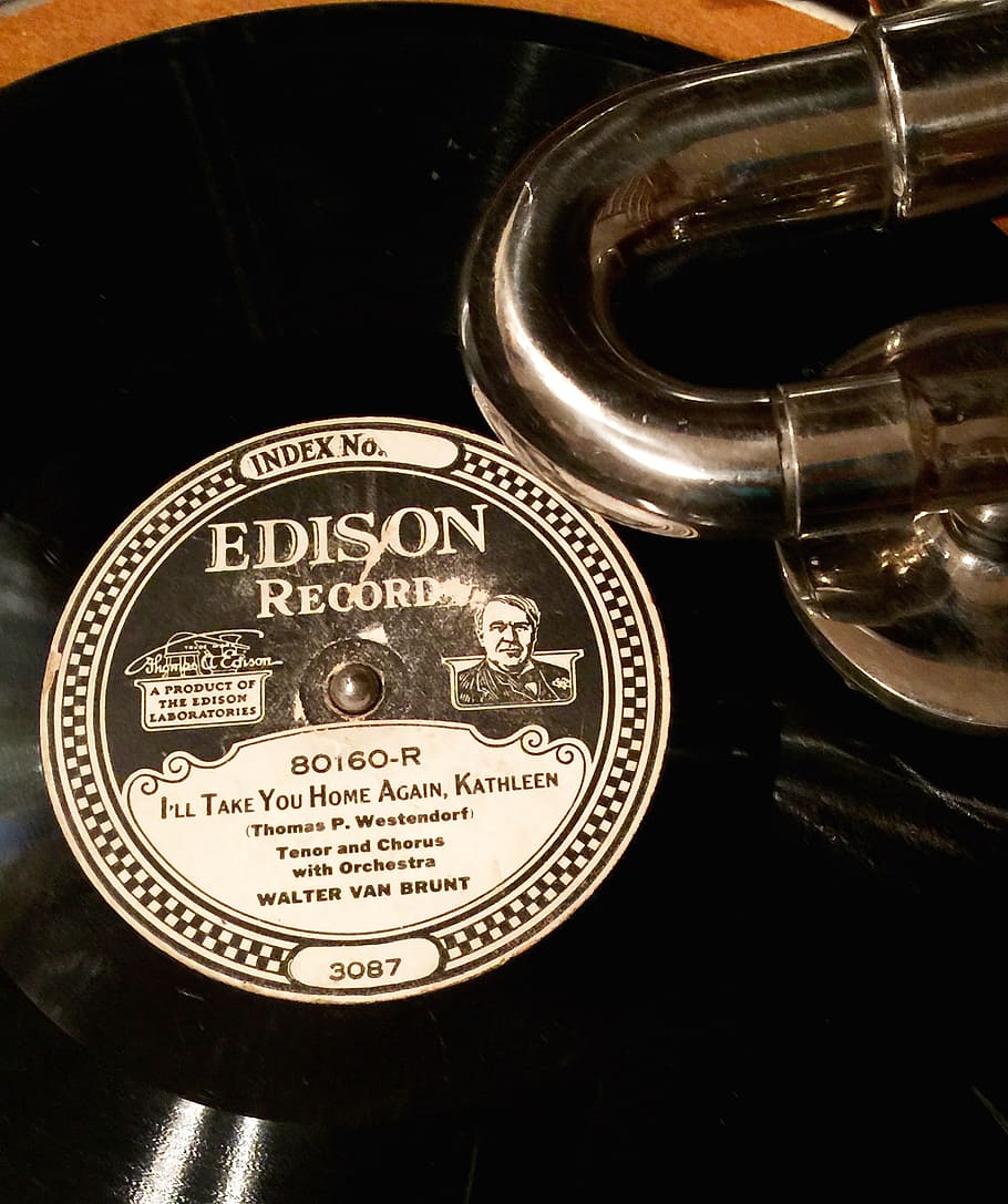 edison, record, phonograph, music, sound, audio, entertainment, HD wallpaper