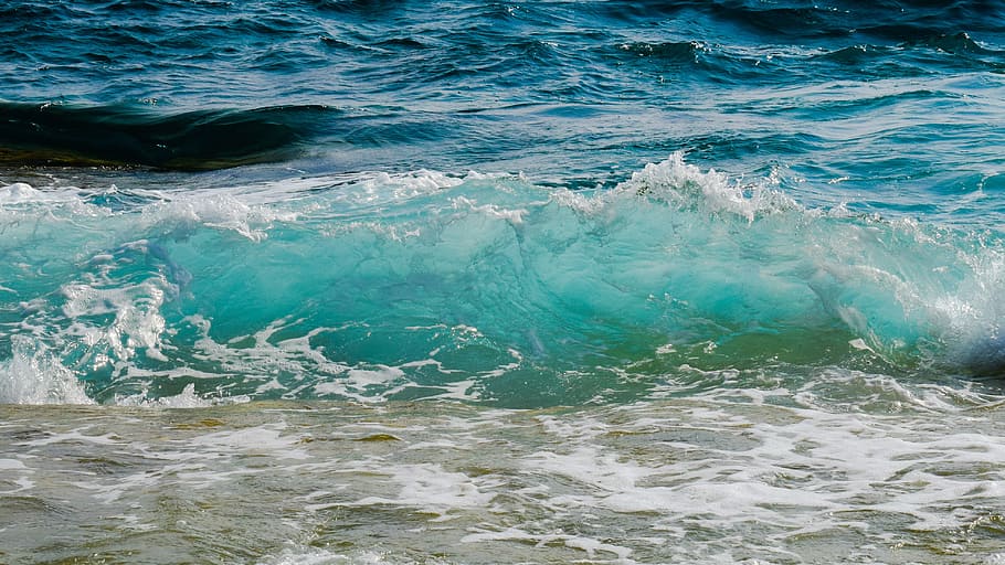wave, transparent, smashing, foam, spray, sea, nature, wind HD wallpaper