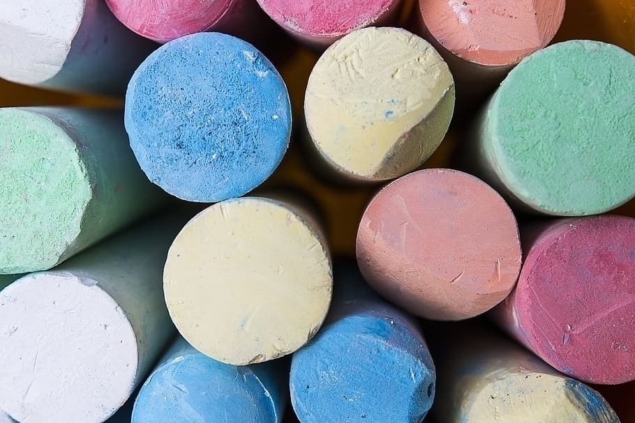 assorted-color chalks, colours, colorful, creativity, school HD wallpaper