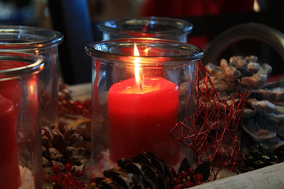 candle, burning candle, candlelight, windlight, wax candle HD wallpaper