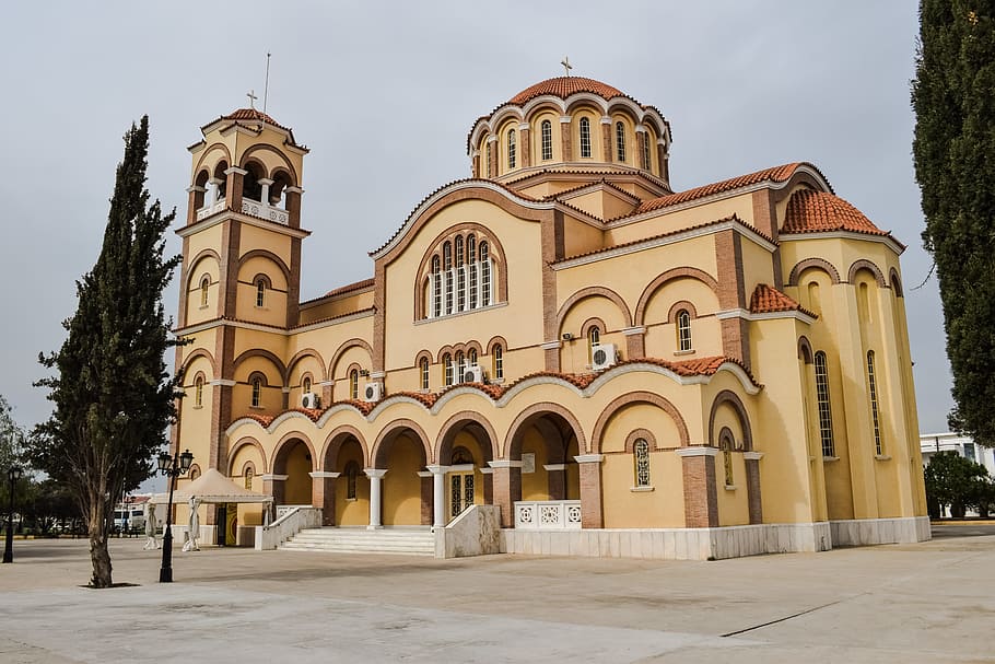 Cyprus, Paralimni, Ayios Dimitrios, church, orthodox, architecture, HD wallpaper