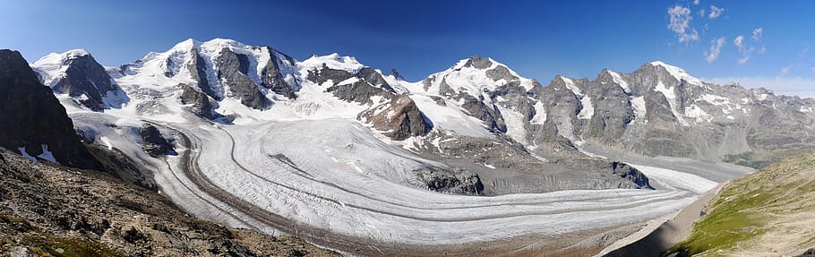 road surrounded by mountains during daytime, bernina-panorama