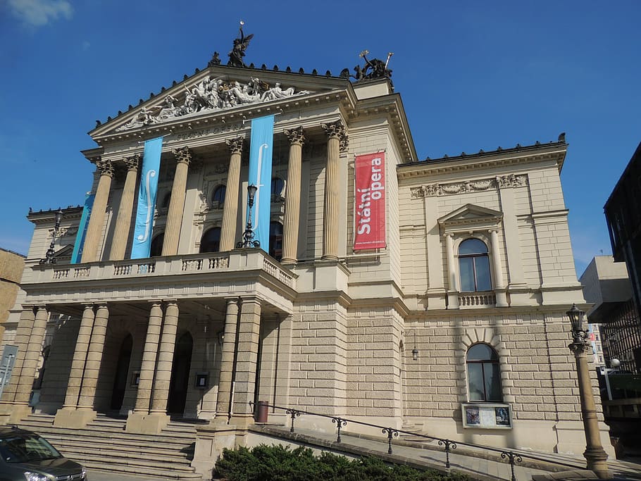 building, opera, architecture, prague, building Exterior, famous Place HD wallpaper