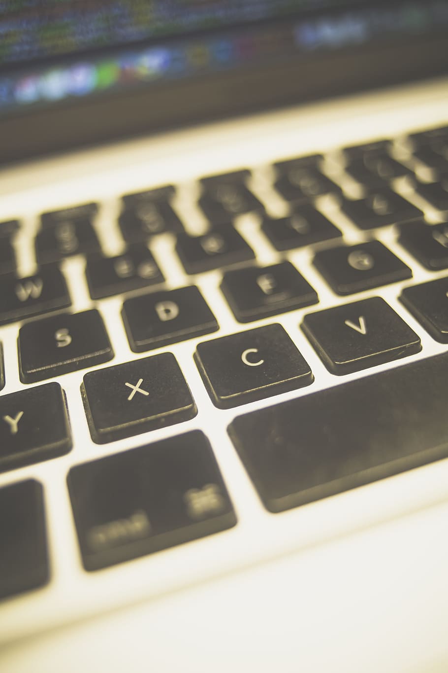 Macbook Pro, blur, close-up, computer, electronics, focus, keyboard HD wallpaper