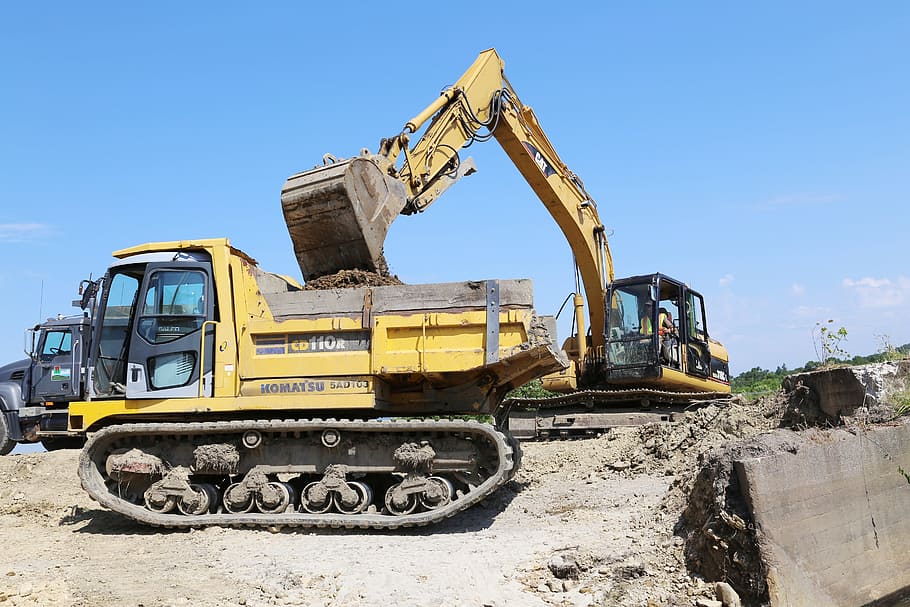 construction, army engineers, movement, transport, tracked HD wallpaper