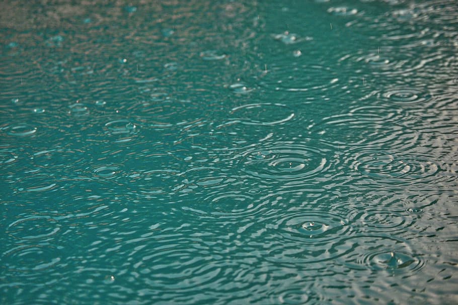 rain, water, drops, wet, pool, rippled, full frame, backgrounds HD wallpaper
