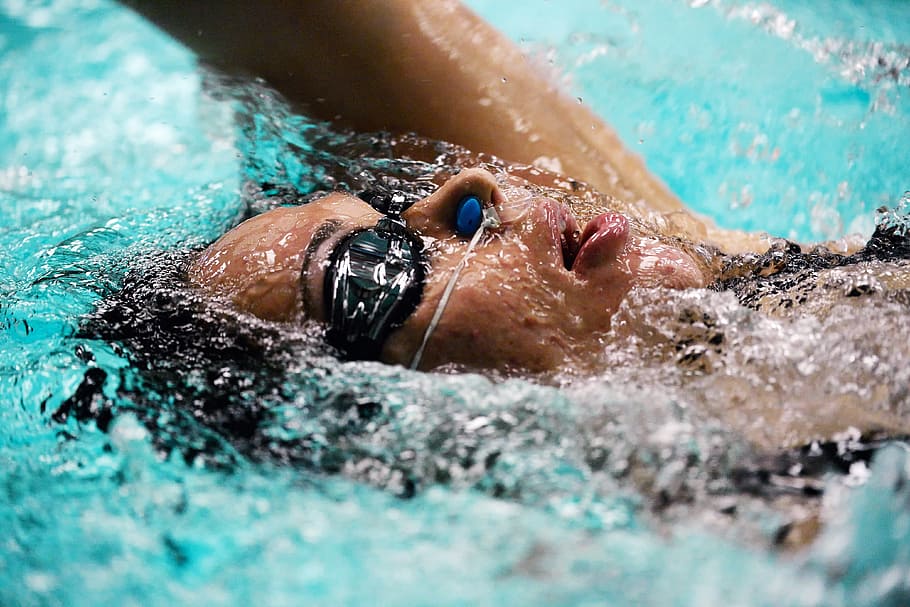 person swimming, swimmer, training, water, pool, goggles, fitness HD wallpaper