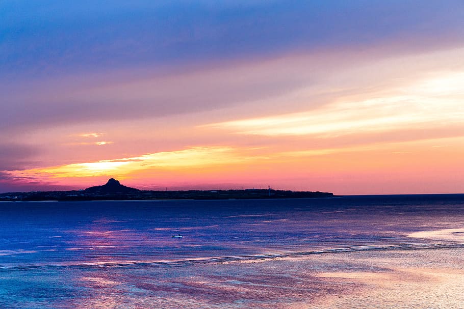 sunset, waters, twilight, dawn, nature, outdoor, sky, summer HD wallpaper
