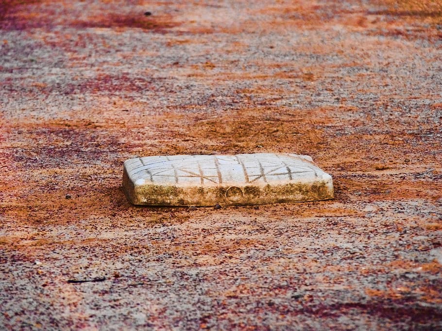 rectangular brown rock on brown ground, Plate, Baseball, Home, Field HD wallpaper