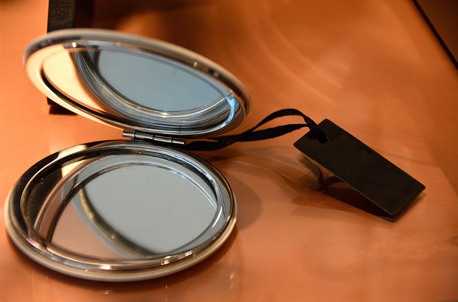 Cosmetics, Mirror, Make Up, Reflection, silvery, no people HD wallpaper