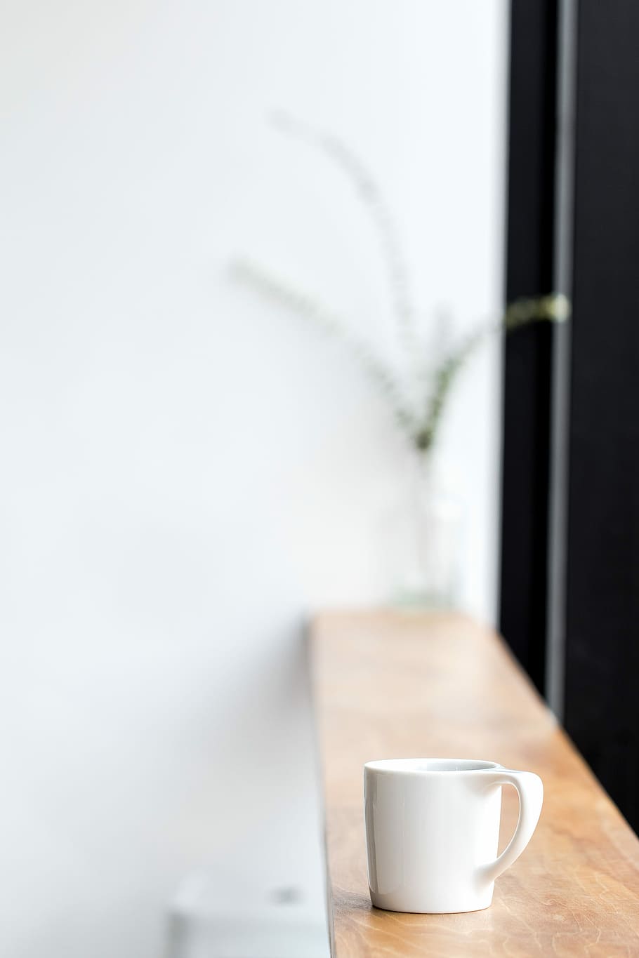white ceramic mug, cup, shelf, drink, coffee cup, food and drink HD wallpaper