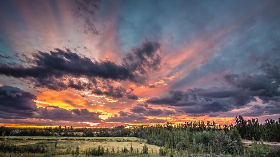 sunset, clouds, nature, cloud - sky, scenics - nature, environment HD wallpaper