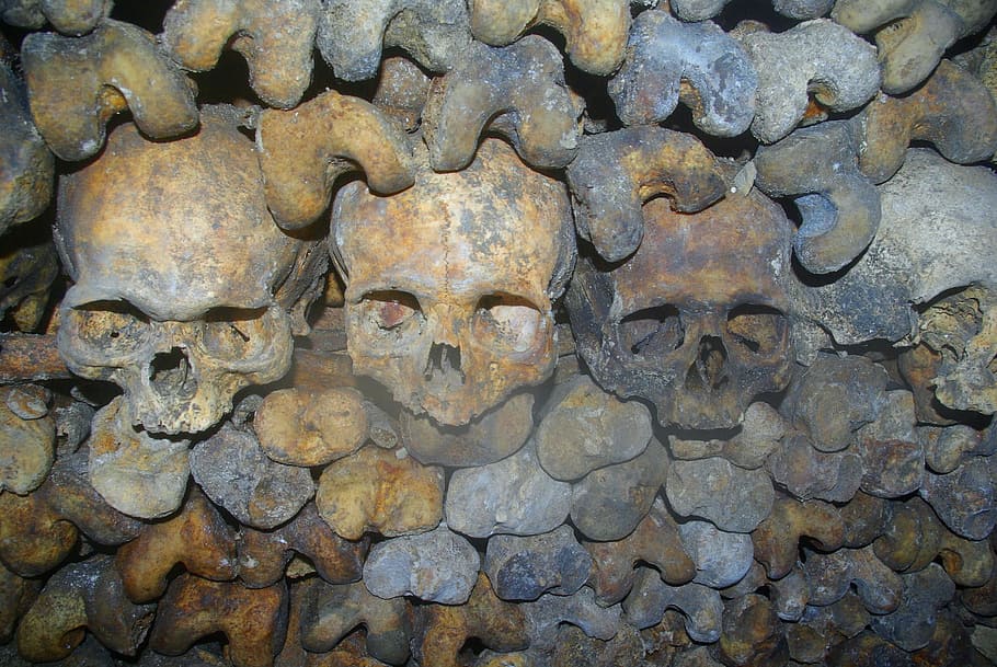Catacombs, Underground, Ossuaries, Paris, underground ossuaries HD wallpaper