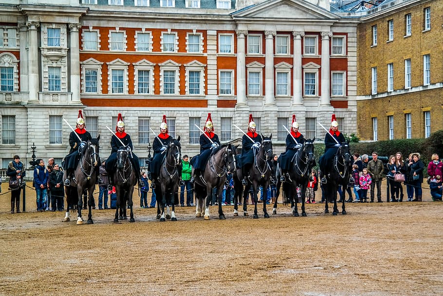 Republican Guard, England, Queen, king, britain, horse, patrol, HD wallpaper