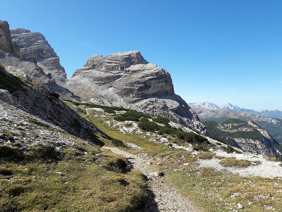 dolomites, mountains, trail, alpine, south tyrol, alpine panorama HD wallpaper