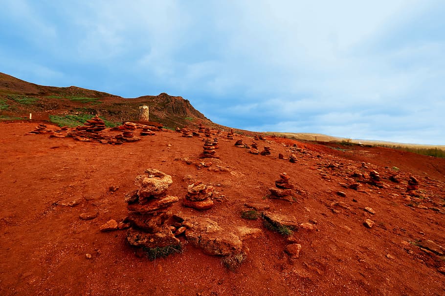 moon, mars, iceland, landscape, crater, mystical, moon structures HD wallpaper