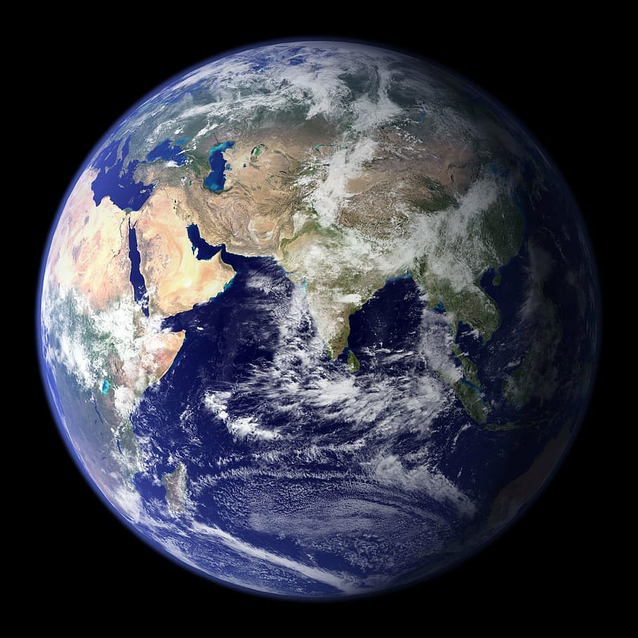 Earth, blue planet, globe, space, universe, all, night sky HD wallpaper