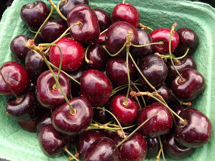 Cherries, Red, Fruit, Ripe, Juicy, orchard, snack, food and drink HD wallpaper