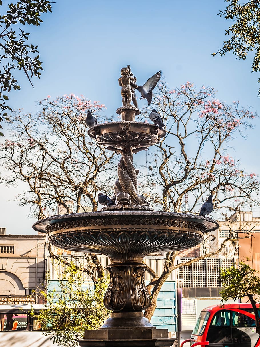 plaza, source, street, art and craft, sculpture, architecture HD wallpaper