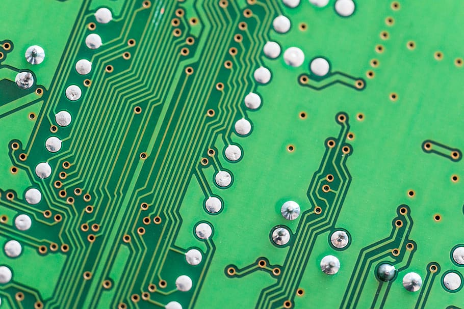 Electronic Circuit Board Close Up Background, broken, circuits