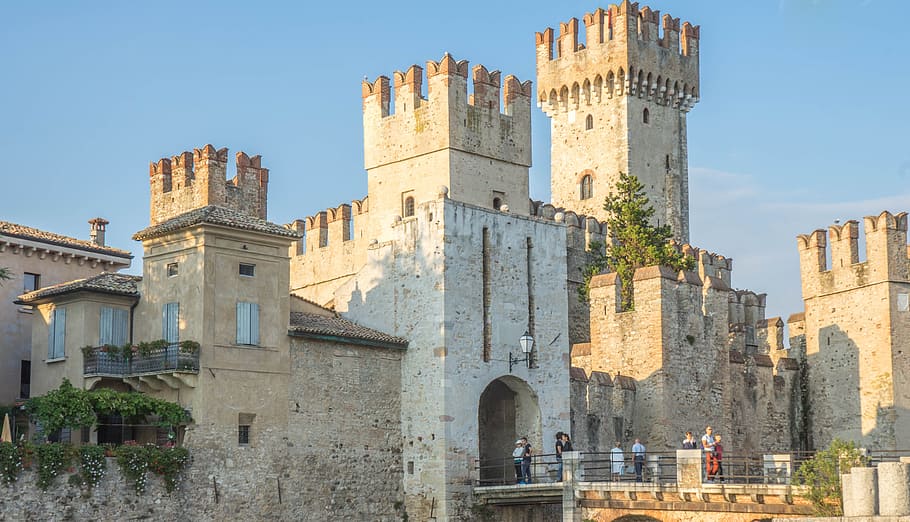 Scaliger, Castle, Lake, Lake Garda, Italy, scaliger castle, HD wallpaper