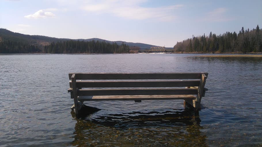 Seat, River, Bench, Landscape, Nature, relax, holiday, summer HD wallpaper
