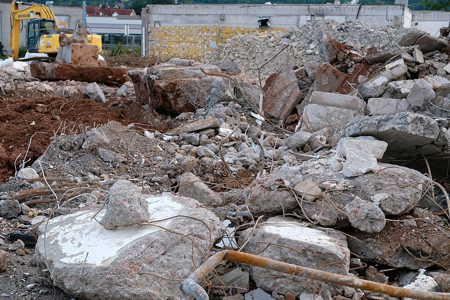 Construction, Building, Rubble, Debris, building rubble, demolition HD wallpaper