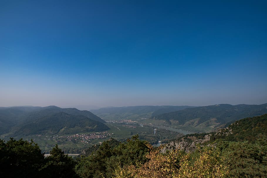 Landscape, River, Nature, Sky, Forest, danube, wachau, mountain HD wallpaper