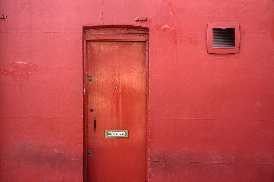 door, wall, red, house, input, frame, door opening, architecture, HD wallpaper